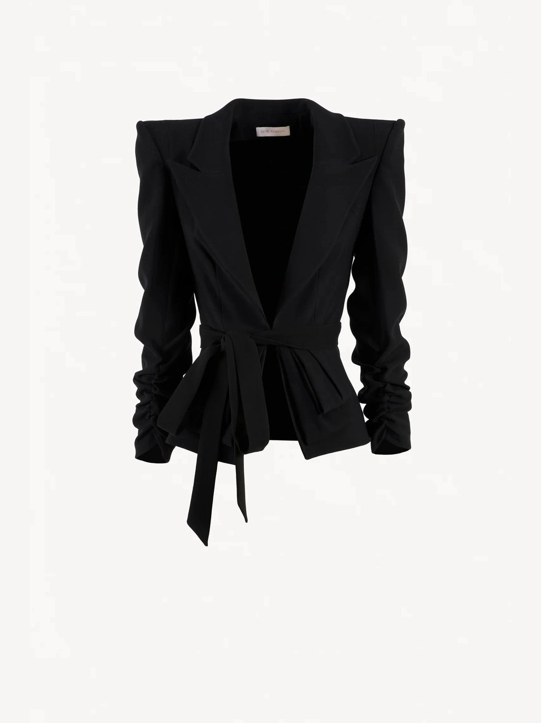 Jet black crepe tailored jacket