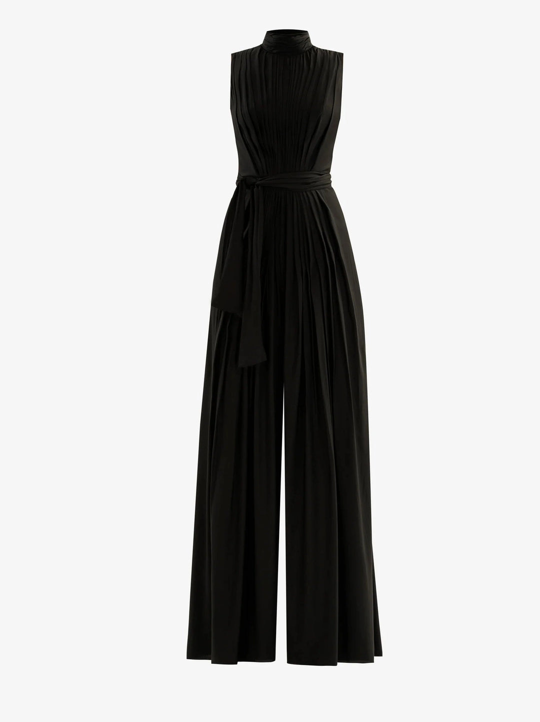 JET BLACK SATIN CHARMEUSE