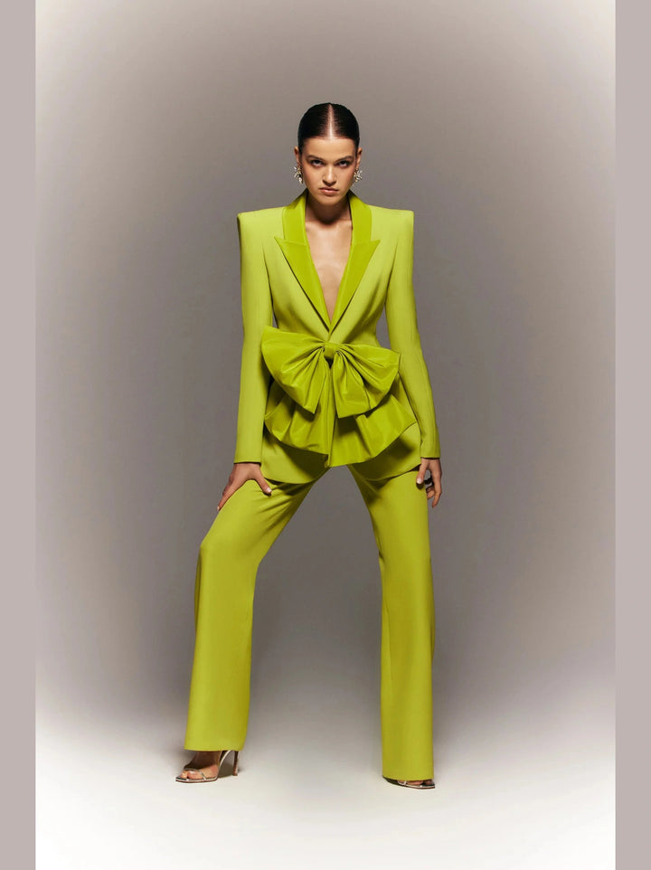 Lime Green Crepe Trousers