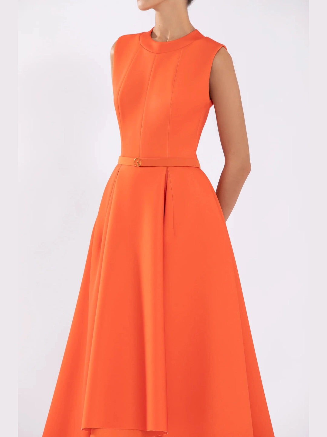 Tangerine Neprene High Low Dress