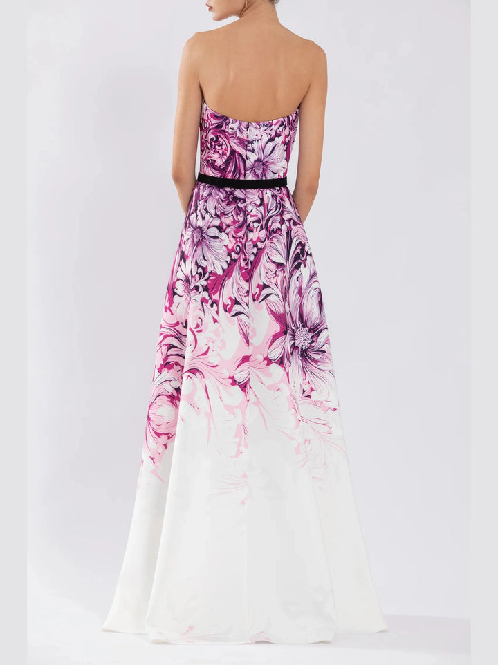 Magenta Neoprene Printed Dress