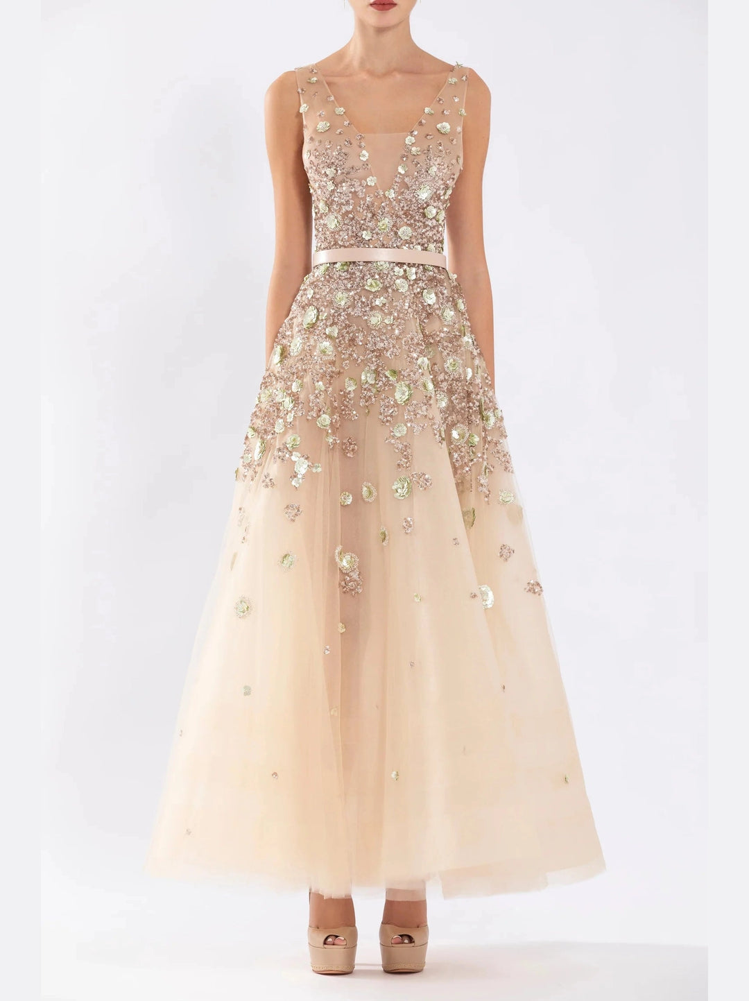 SKIN  TULLE BEADED
DRESS