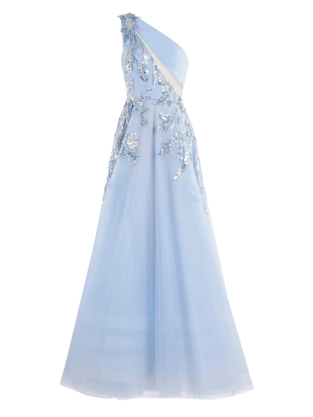 BLUE TULLE DRESS WTH FLARED TULLE SKIRT