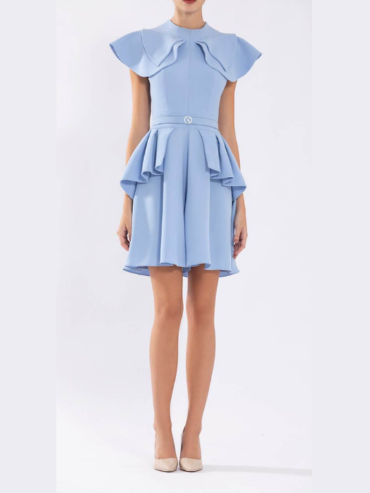 Crepe Jumpsuit with Pleated Shorts