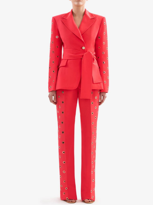 CORAL STRAIGHT CREPE PANTS