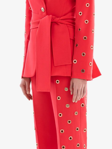 CORAL STRAIGHT CREPE PANTS