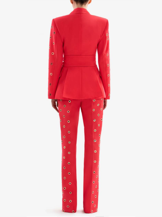 CORAL STRAIGHT CREPE PANTS