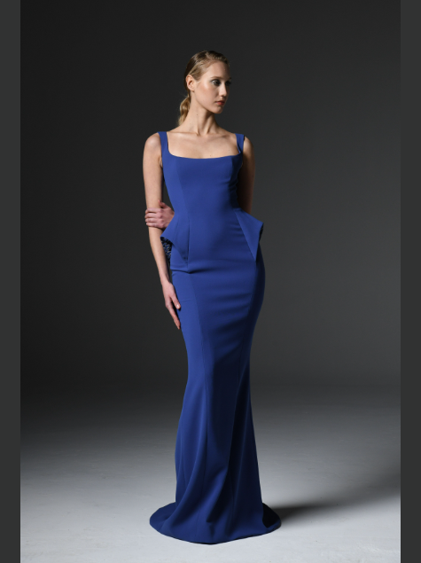 Dark Blue Crepe Dress