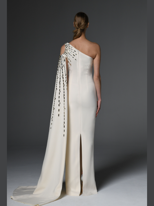 Baguette Embroidered Ivory Dress