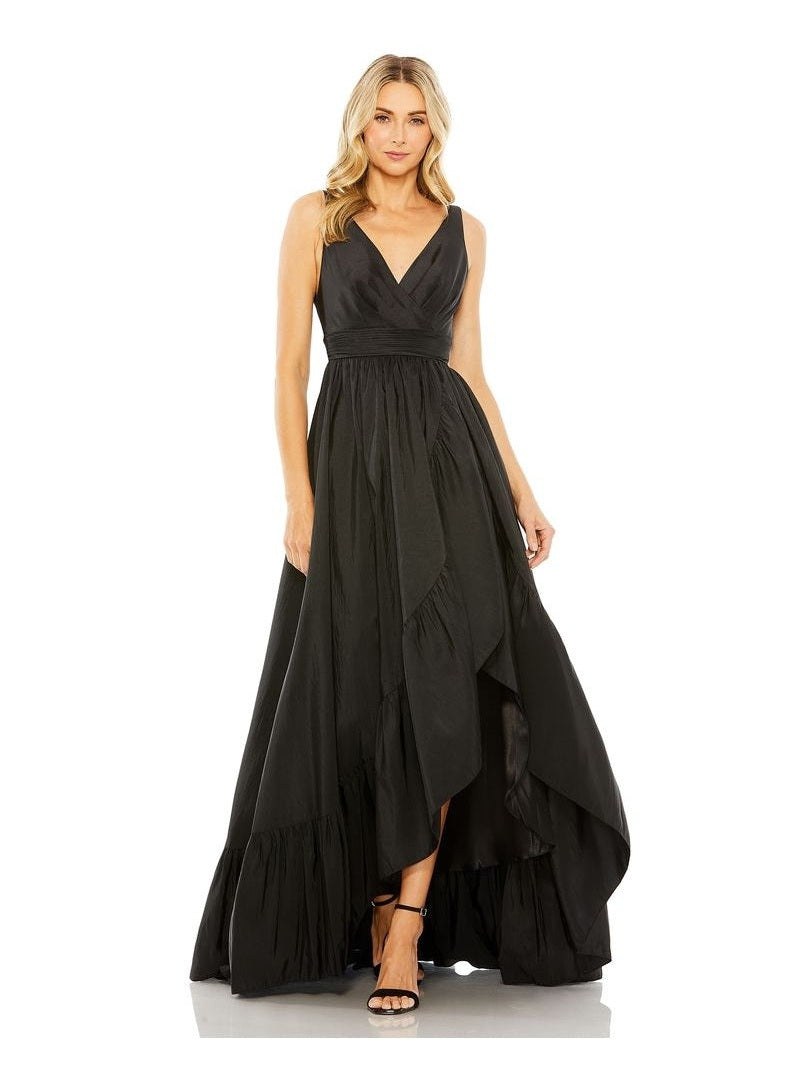 Taffeta High Low Ruffle Gown