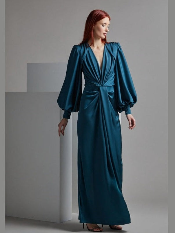 Long Sleeve TAKAYUKI Evening Dress