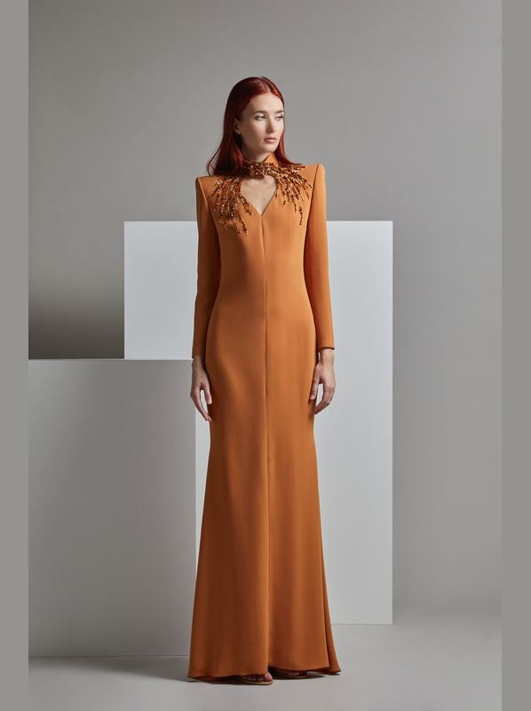 Long Sleeve MORIMASA Evening Dress