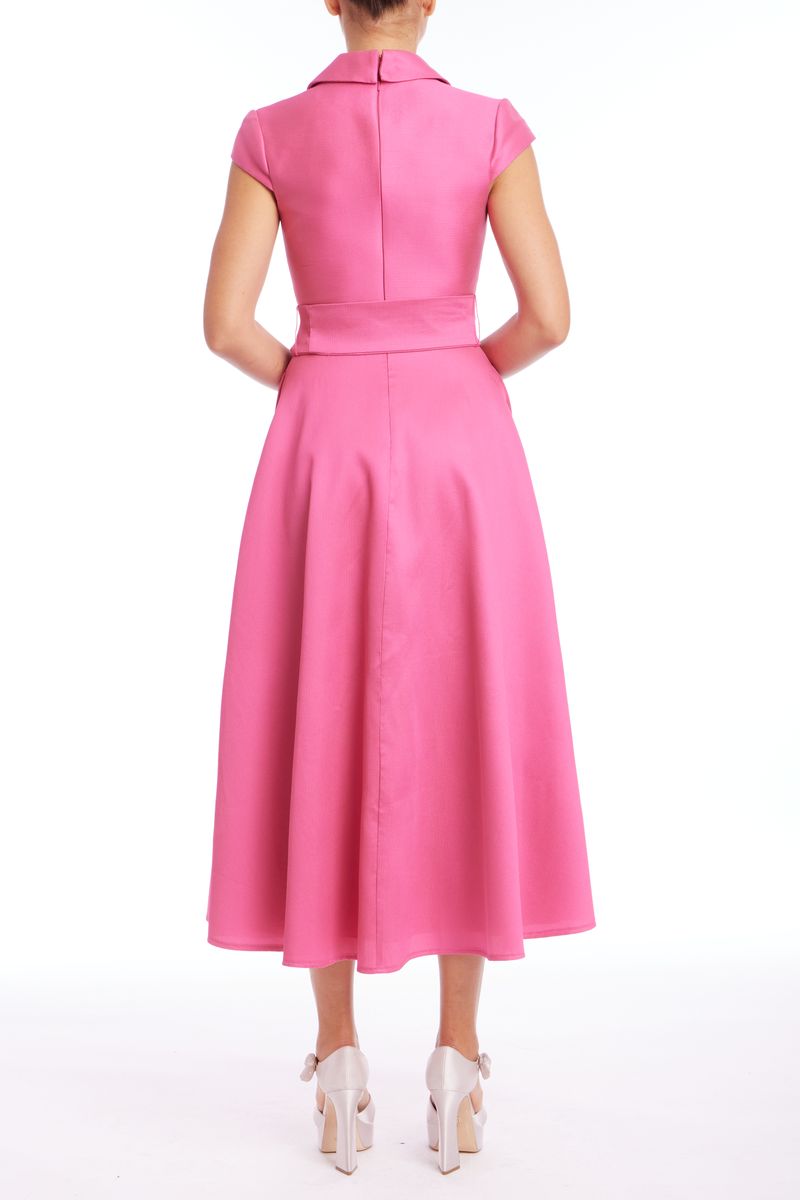 Cap Sleeve Fit and Flare Midi Dress