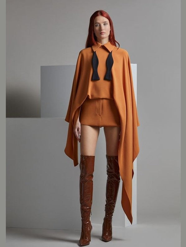 MICHIKO Draped Sleeve Mini Dress