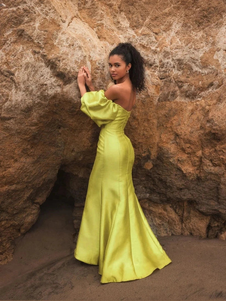 Sweetheart Off The Shoulder Puff Sleeve Gown