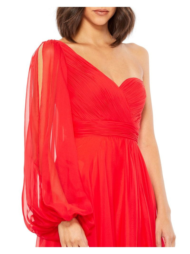 Flowy One Sleeve Chiffon Gown