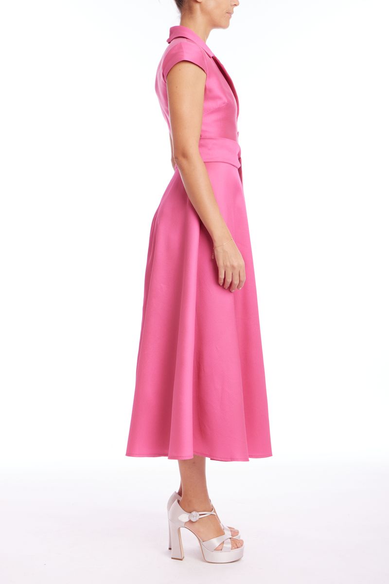 Cap Sleeve Fit and Flare Midi Dress