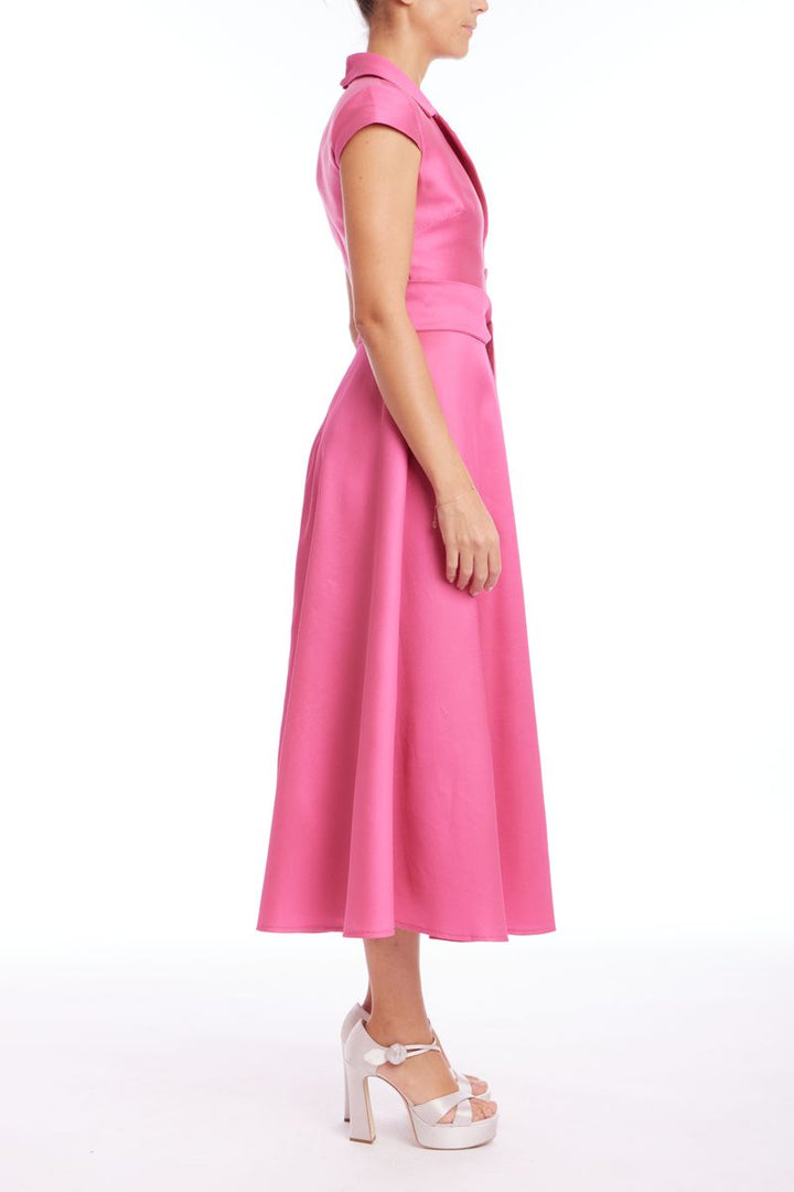 Cap Sleeve Fit and Flare Midi Dress