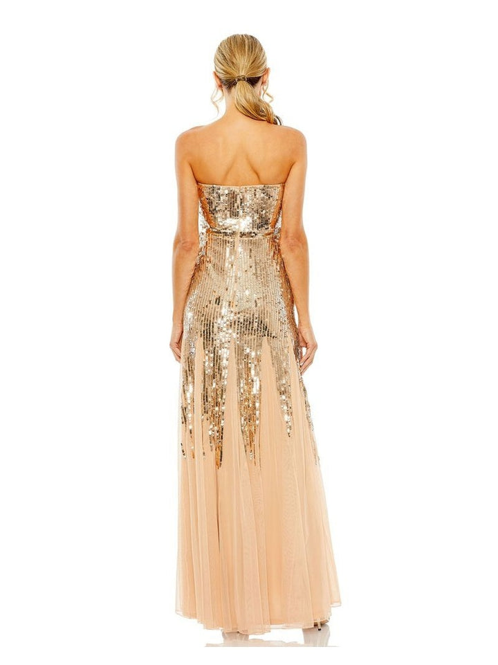 Sleeveless Sequin Mesh Gown