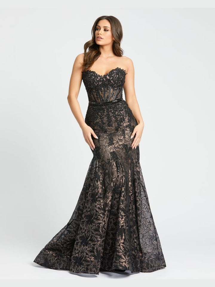 Embellished Strapless Sweetheart Trumpet Gown