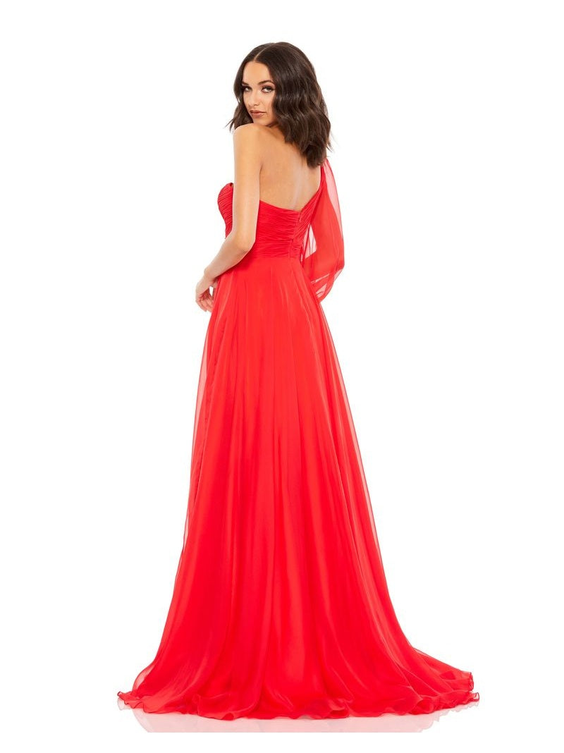 Flowy One Sleeve Chiffon Gown