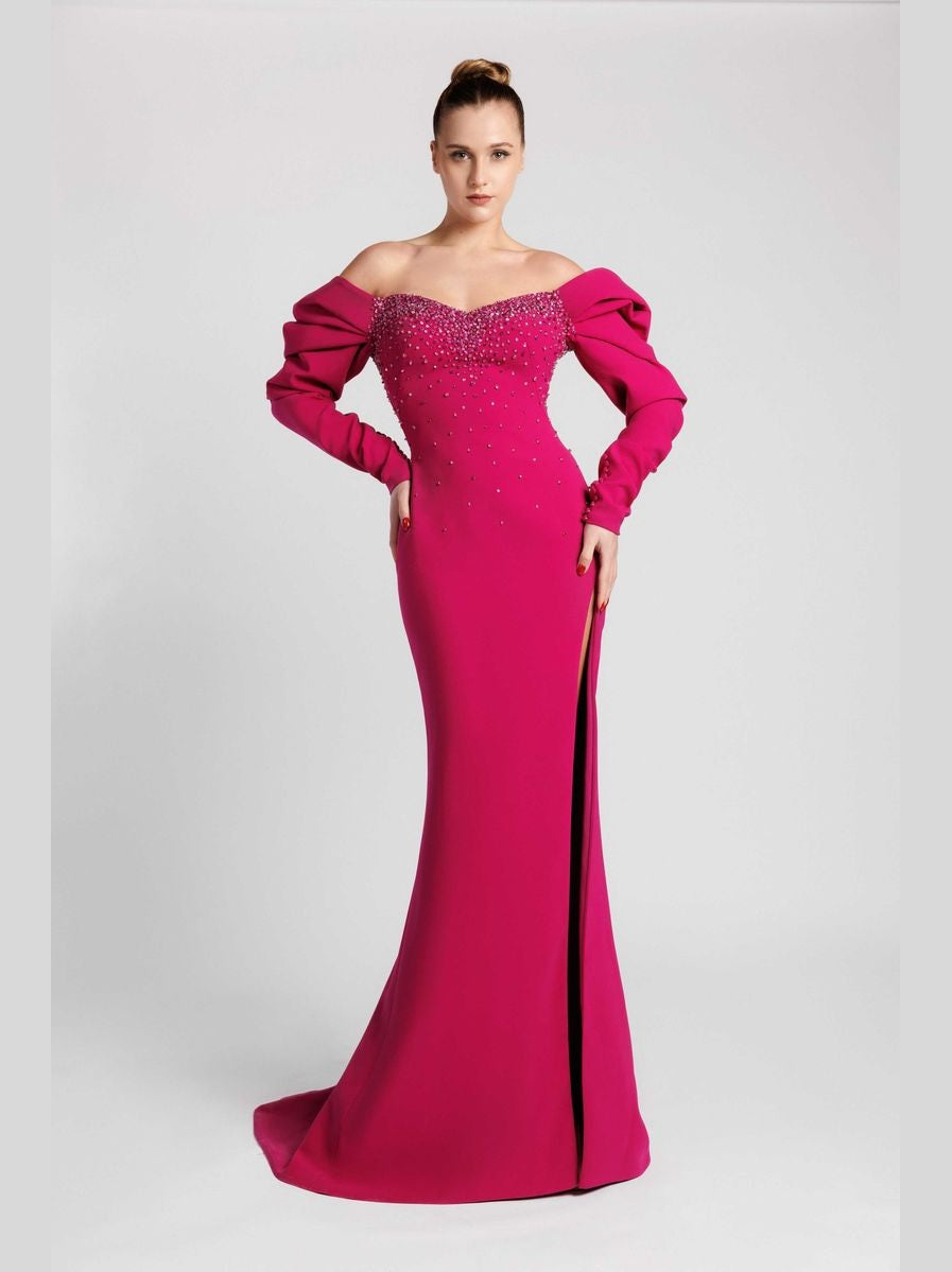 Mermaid Dress with Beaded Sweetheart Neckline