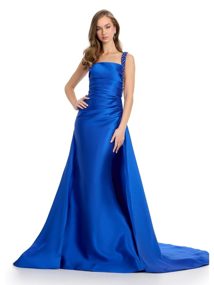 Column Mikado Gown with Overskirt