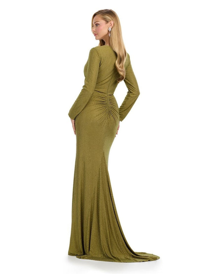 Long Sleeve Gown with V-Neckline
