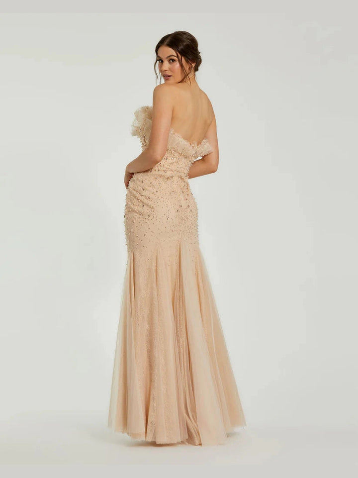 Embellished Tulle Mermaid Gown