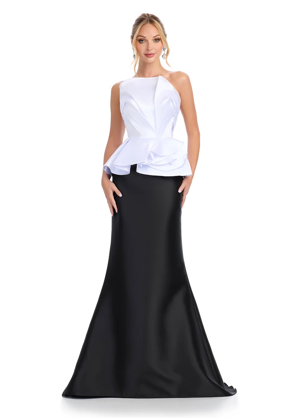 Fit & Flare Mikado Gown with Strapless Neckline