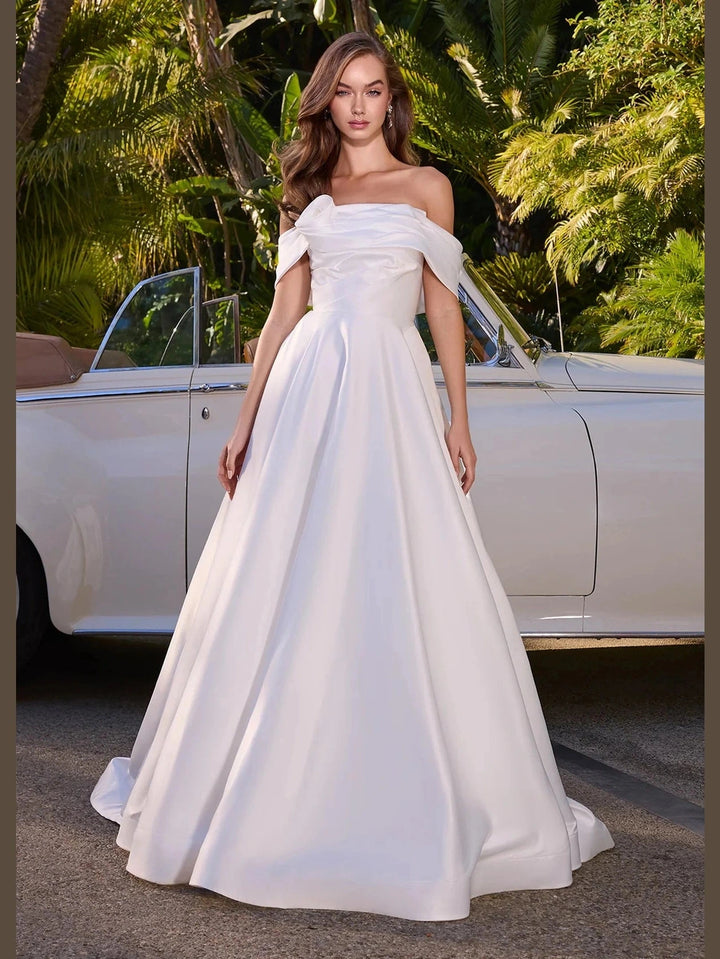 Mikado Ball Gown with Flower Accent