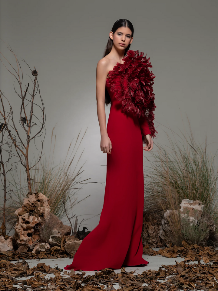 Bairo One Shoulder Column Gown