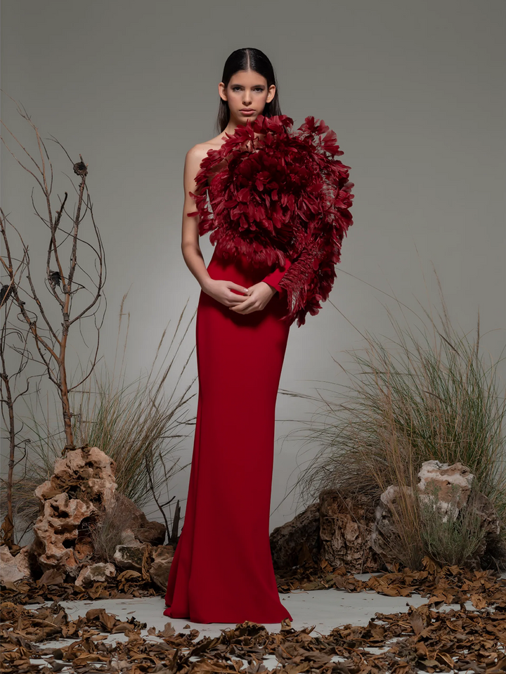 Bairo One Shoulder Column Gown