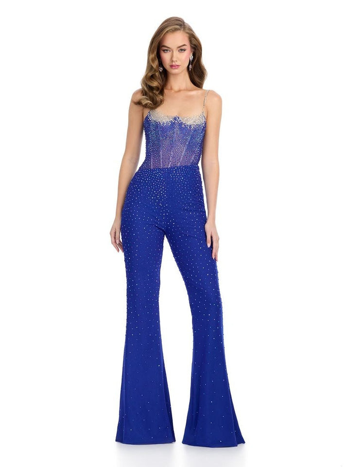 Corset Bustier Jumpsuit with Press on Stones