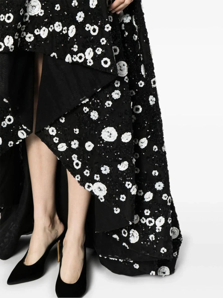 TULLE BEADED HIGH LOW  
DRESS