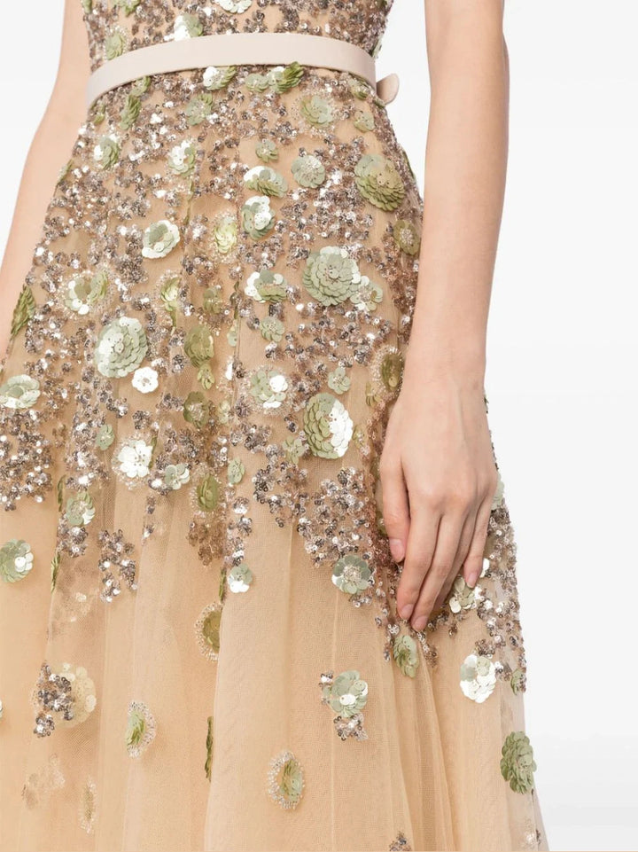 SKIN  TULLE BEADED
DRESS