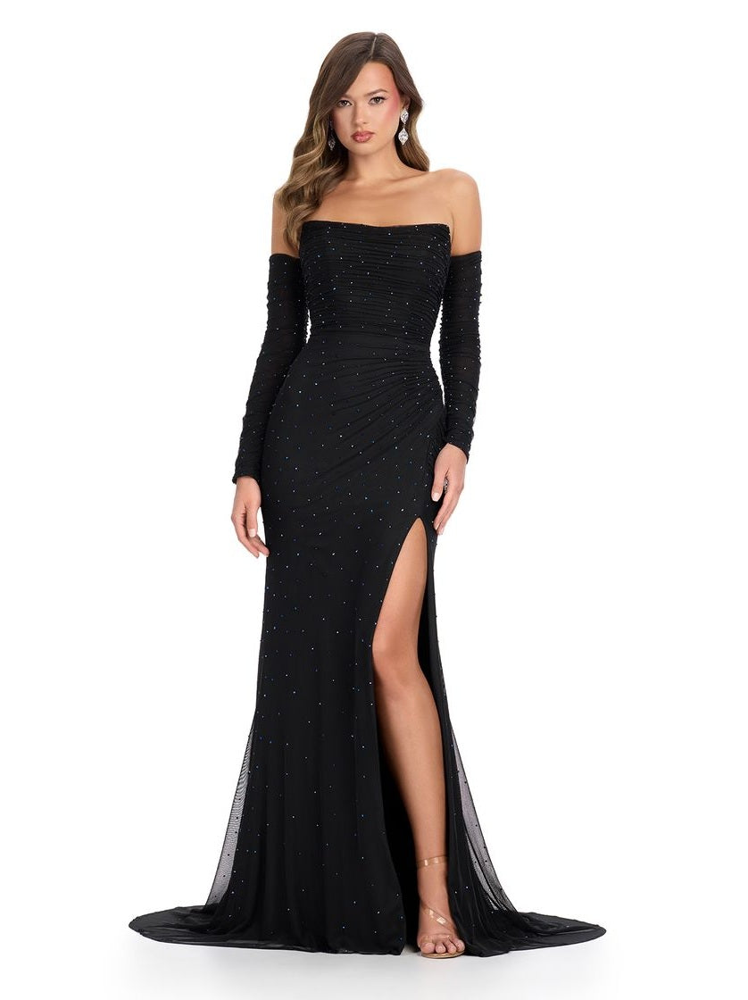 Strapless Gown with Gloves & Press on Stones