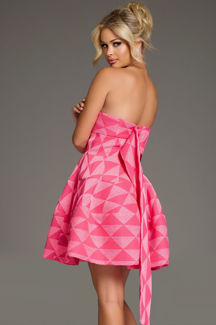 One Shoulder Mini Dress with Geometric Cut Out Design