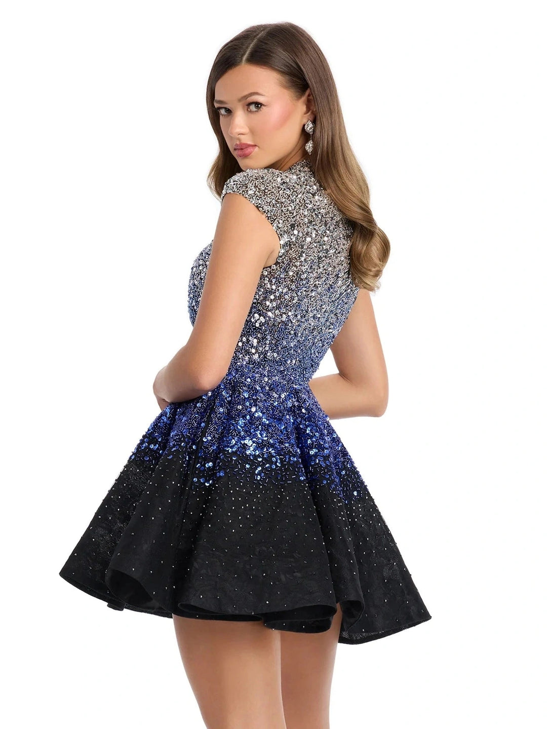 A-Line Cocktail Dress with Ombre Beading