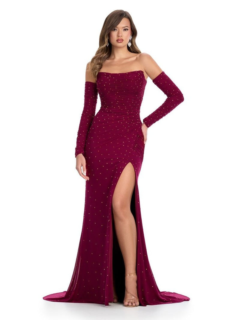 Strapless Gown with Gloves & Press on Stones