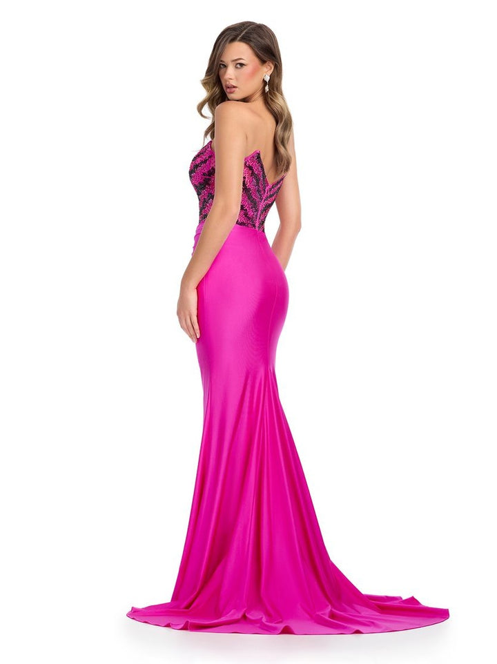 Jersey Gown with Press On Stone Bustier