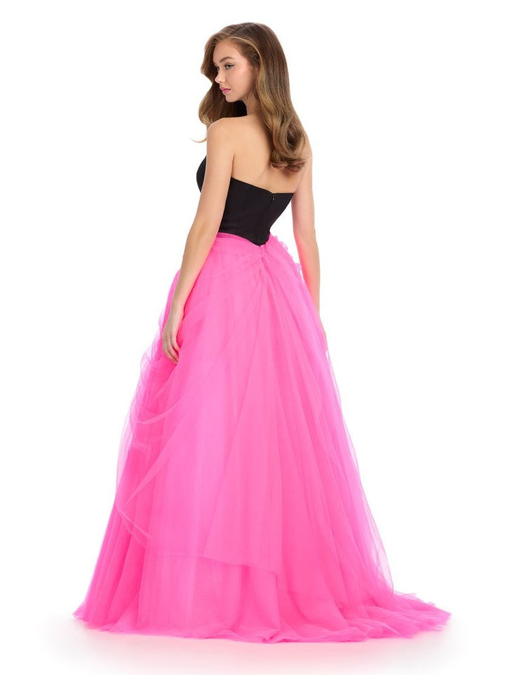 Tulle Ball Gown with Satin Bustier