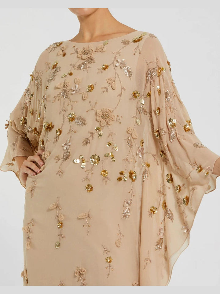 Floral Embellished Trapeze Dress