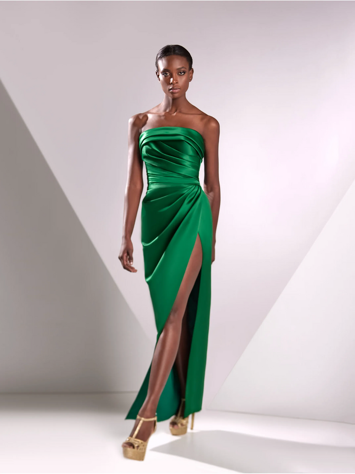 Satin Duchesse Strapless Gown