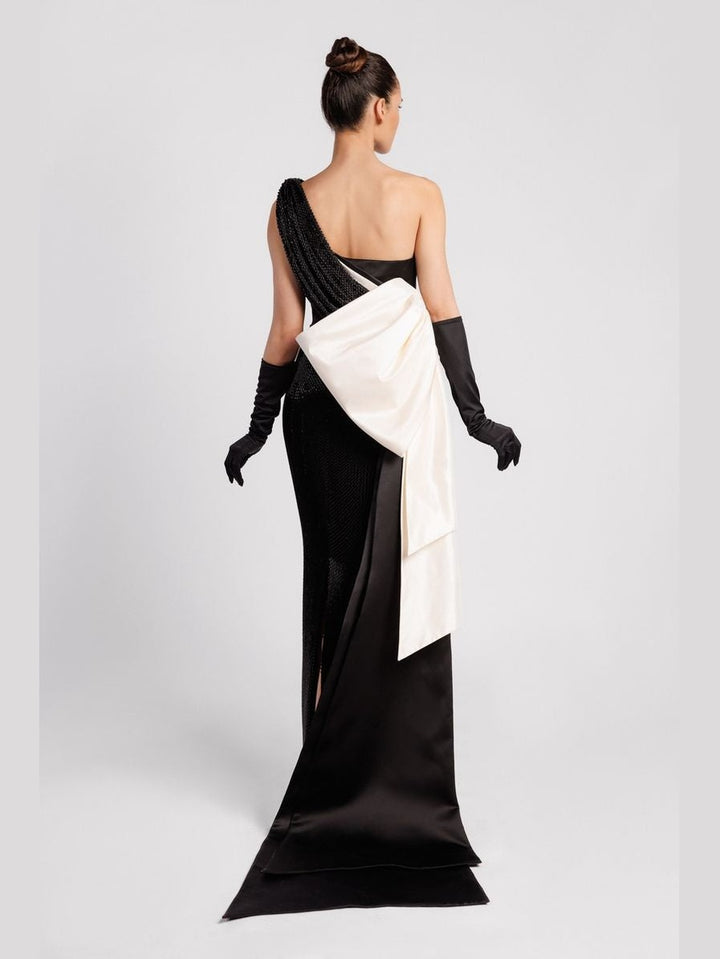 One-Shoulder Evening Dress with Asymmetric Neckline
