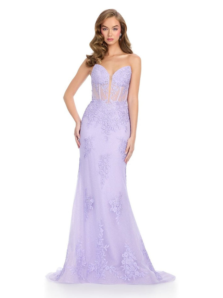 Fitted Strapless Gown with Corset Bustier