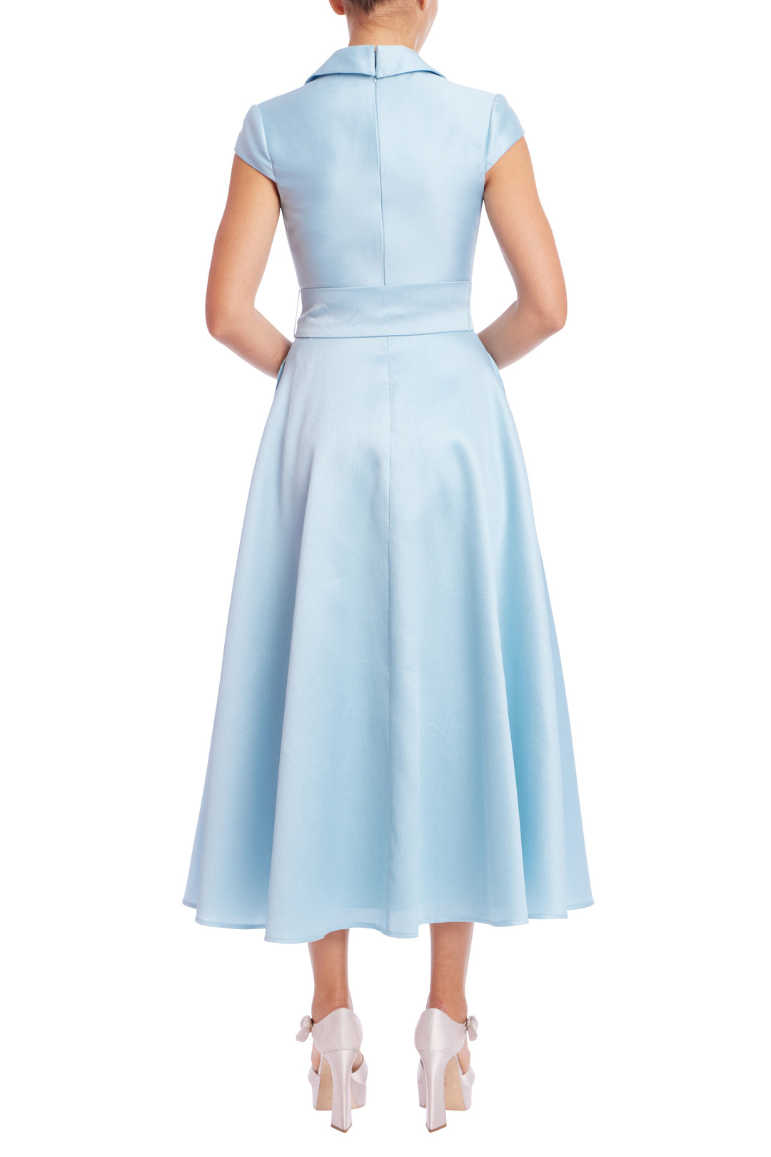 Cap Sleeve Fit and Flare Midi Dress
