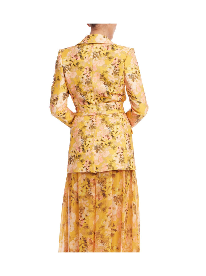 Floral Printed Tie Waist Blazer