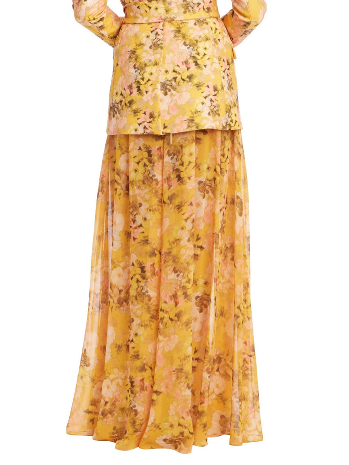 Floral Georgette Wide-Leg Pants