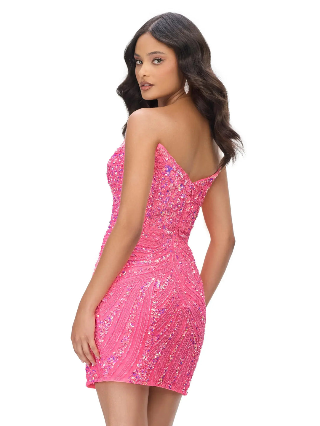 Ornate Bead Patten Mini Dress